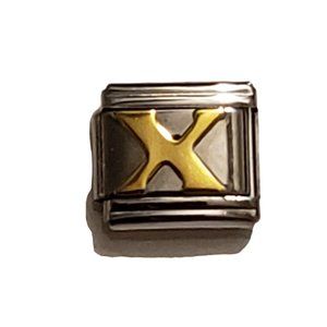 Italian Charm Bracelet Alphabet Letter Link - LETTER "X"